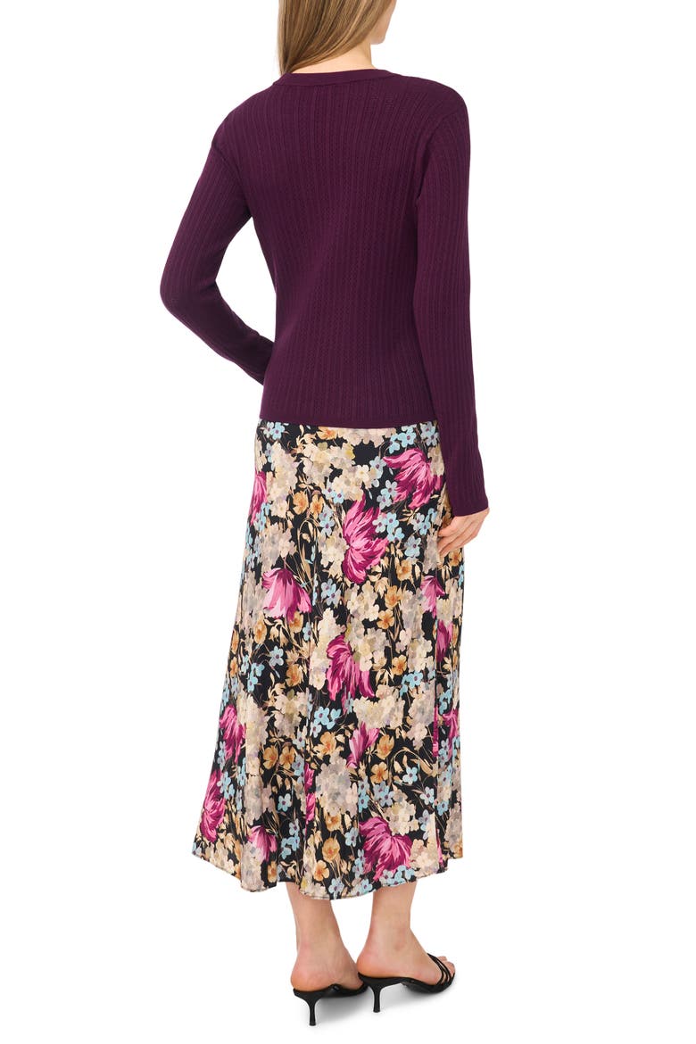 Pointelle Rib Crewneck Sweater, Alternate, color, WINTER BLOOM