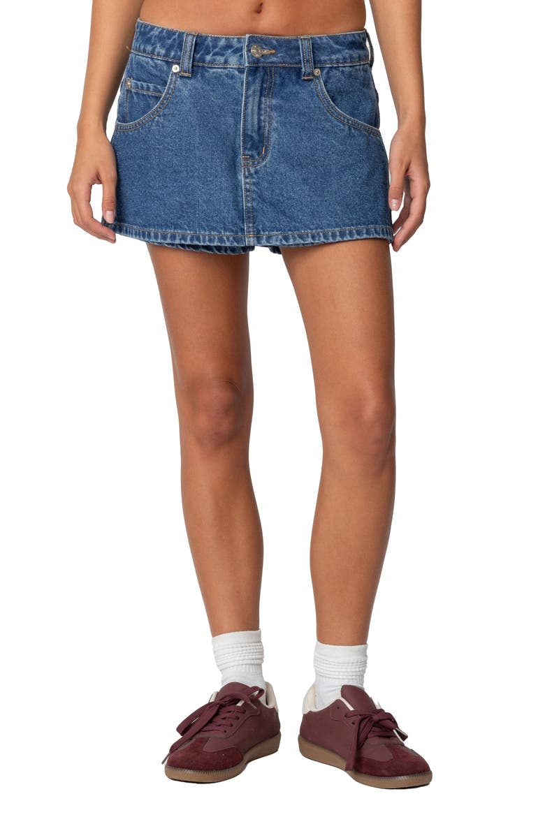 Talia Denim Miniskort, Main, color, DARK-BLUE
