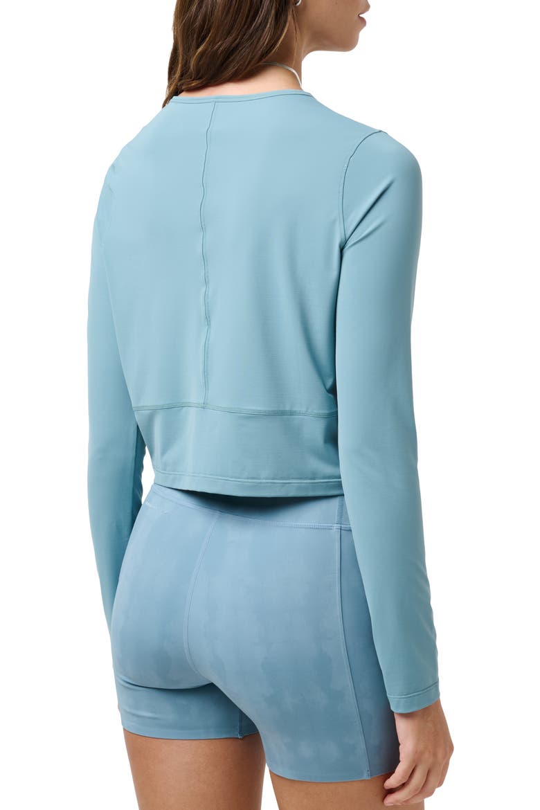 MoveKnit Solstice Crop Long Sleeve T-Shirt, Alternate, color, SMOKE BLUE