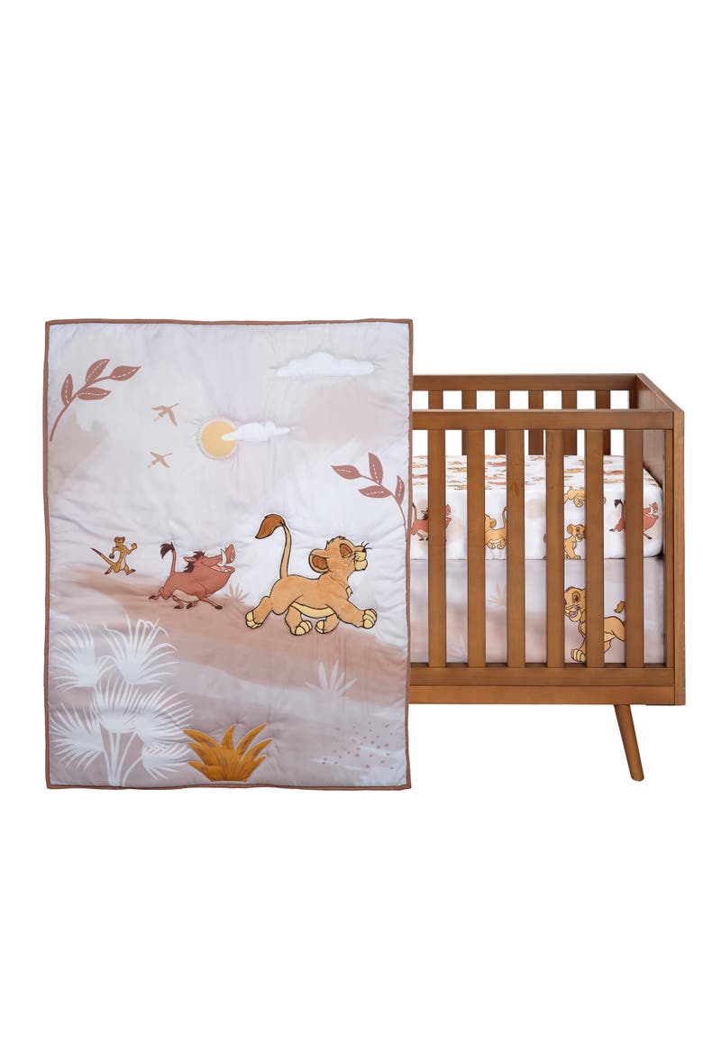 Disney Baby Lion King Safari 3-Pc Infant Nursery Crib Bedding Set, Main, color, Brown