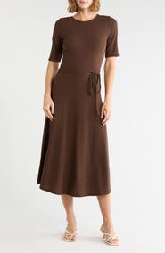 Vince Tie Waist Jersey Dress