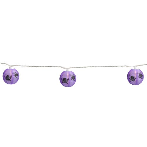 Northlight 10ct Spider Paper Lantern Halloween Lights In Purple
