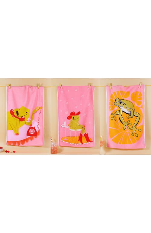 Tiramisu Lily Pad Luncheon Set Of 3 Kitchen Towels In Pink