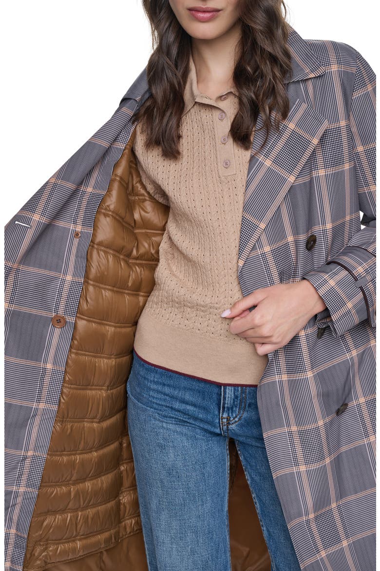 Plaid Double Breasted Trench Coat, Alternate, color, MULTI