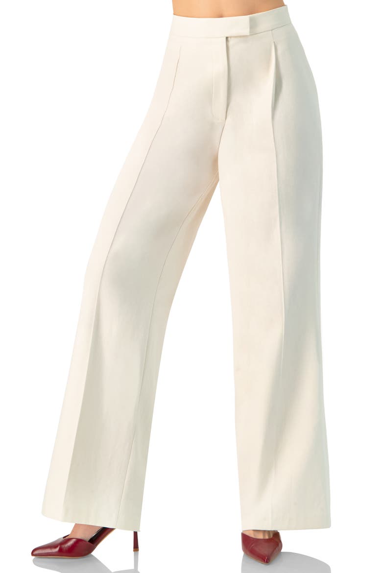 Wide-Leg Straight Pants, Main, color, Ivory