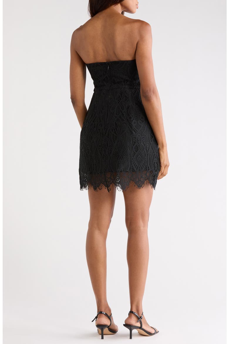 Ines Lace Corset Minidress, Alternate, color, BLACK