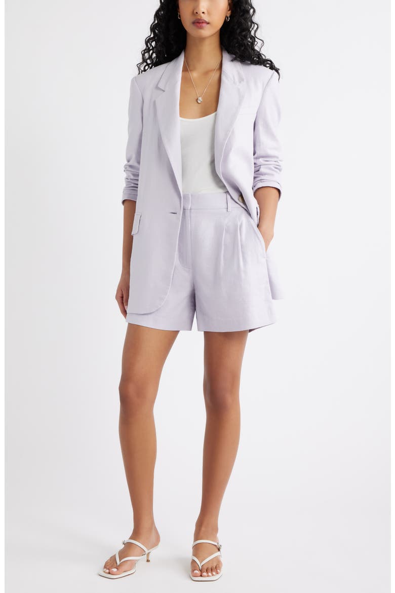 Everyday Linen Blend Blazer, Alternate, color, PURPLE EVENING