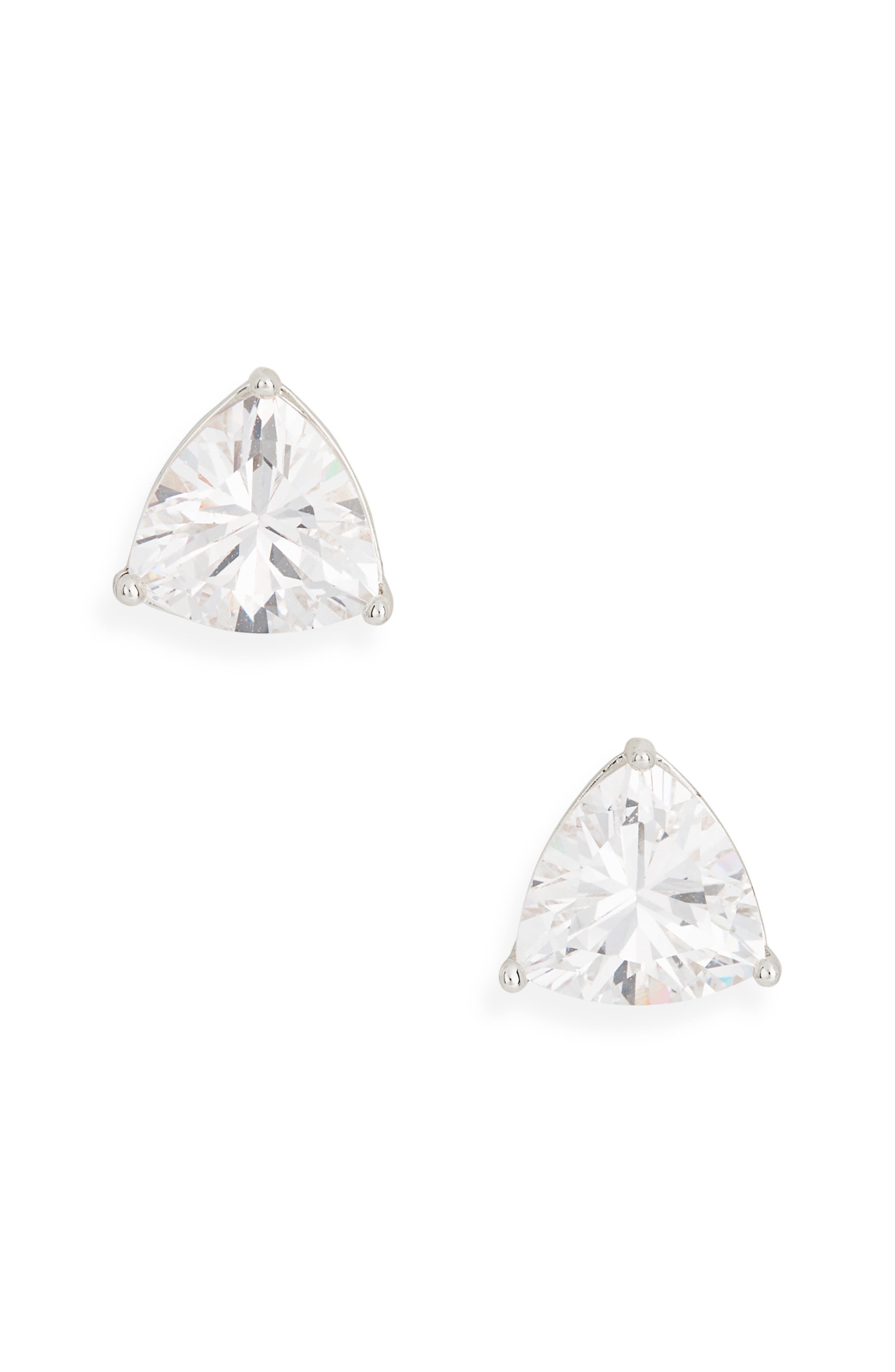 Trillion Cubic Zirconia Stud Earrings