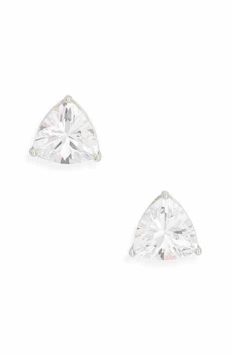 Trillion Cubic Zirconia Stud Earrings