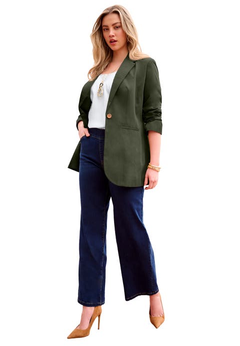 Plus Size Relaxed Boyfriend Blazer (Plus)
