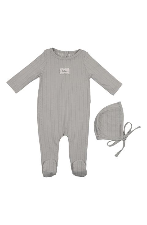 Bebe Pointelle Footie & Hat Set (Baby)