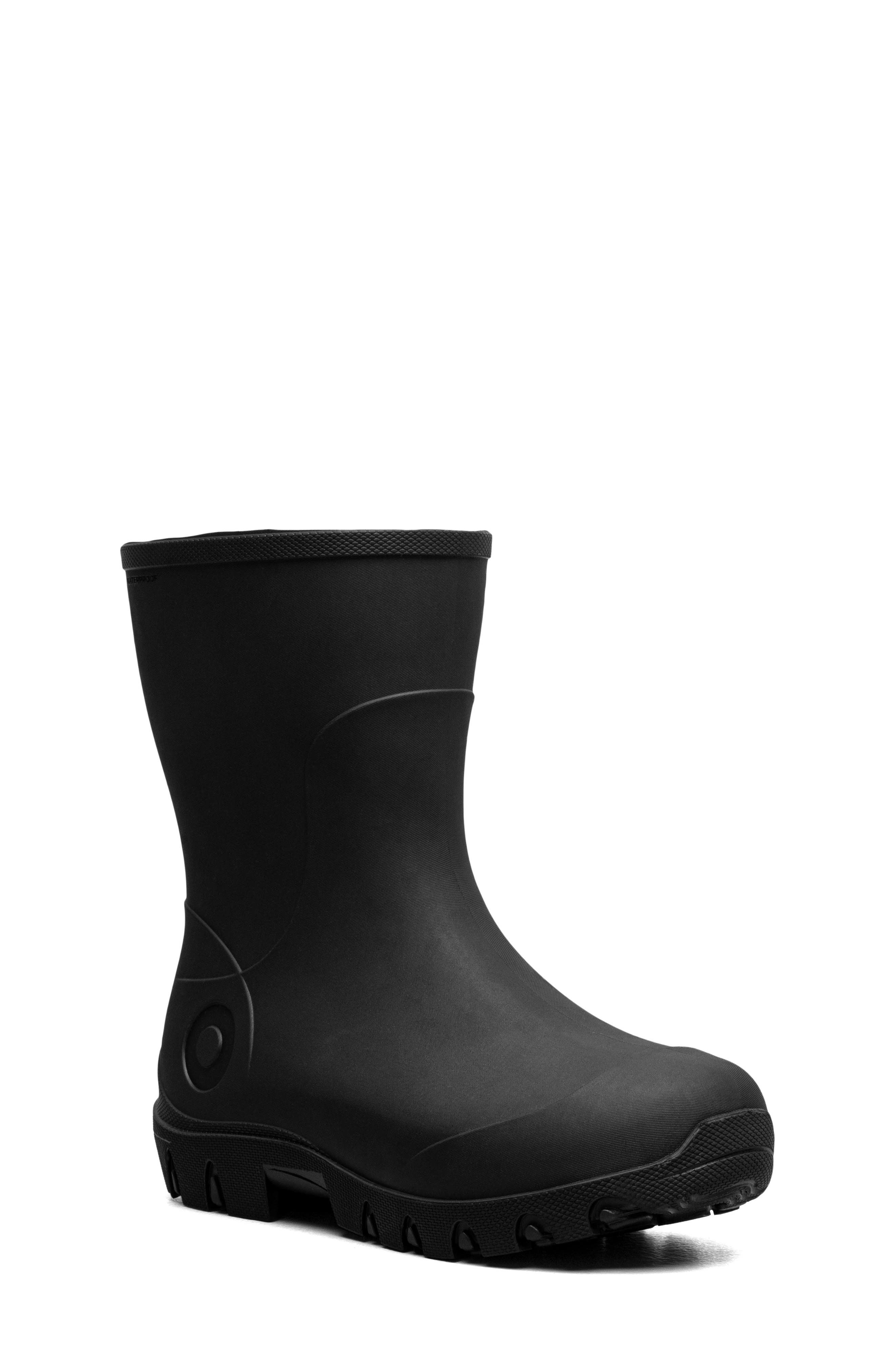 Bogs Kids' Essential Mid Waterproof Rain Boot, Main, color, Black