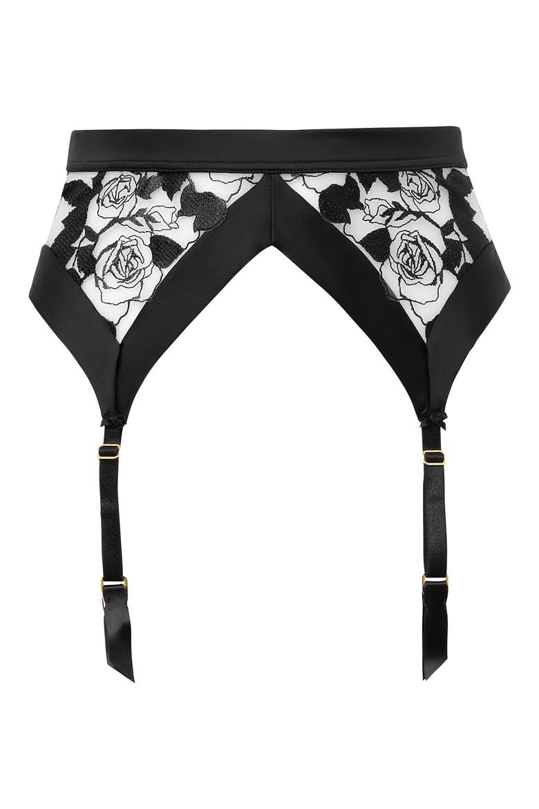 Rosabelle Garter Belt, Alternate, color, BLACK