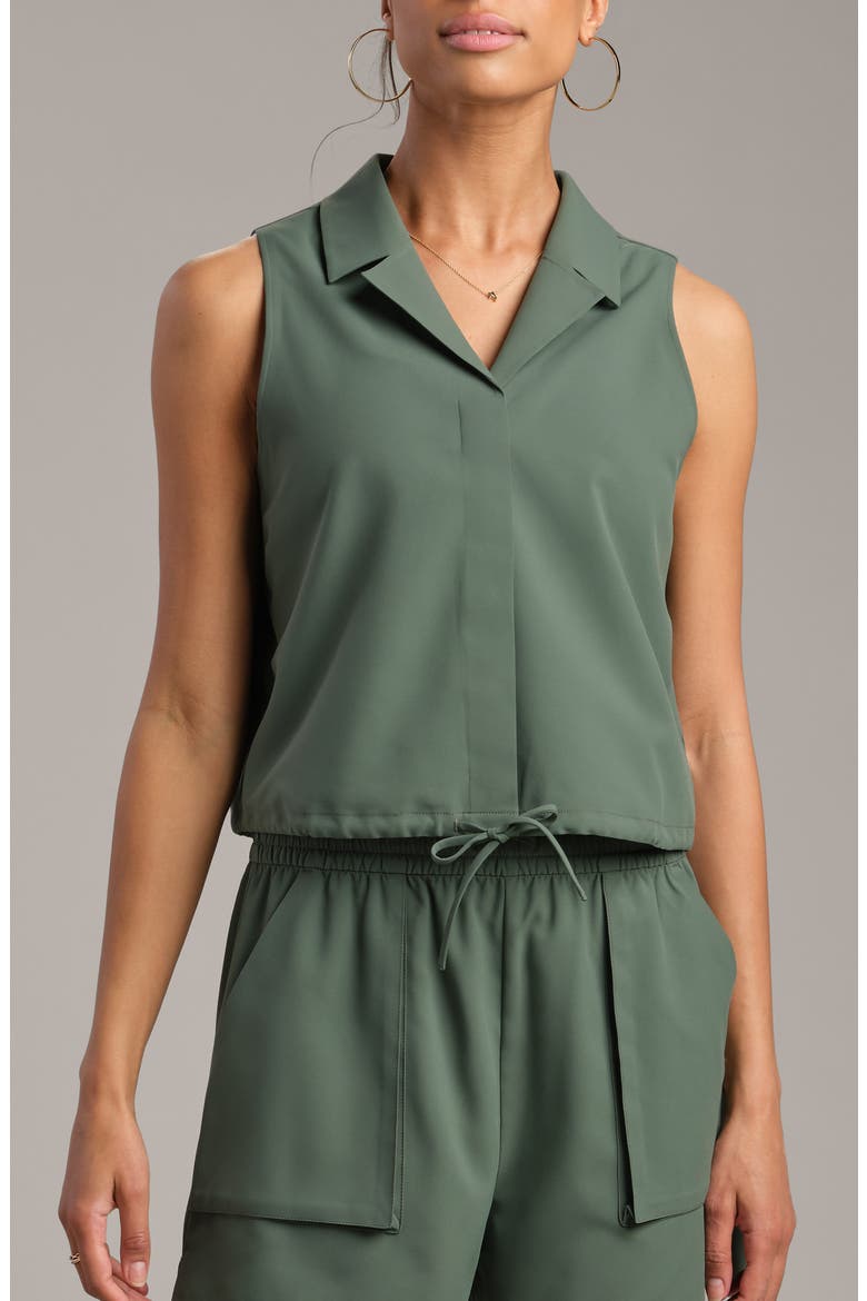 Mirage Sleeveless Performance Button-Up Shirt, Main, color, OLIVE SHADOW