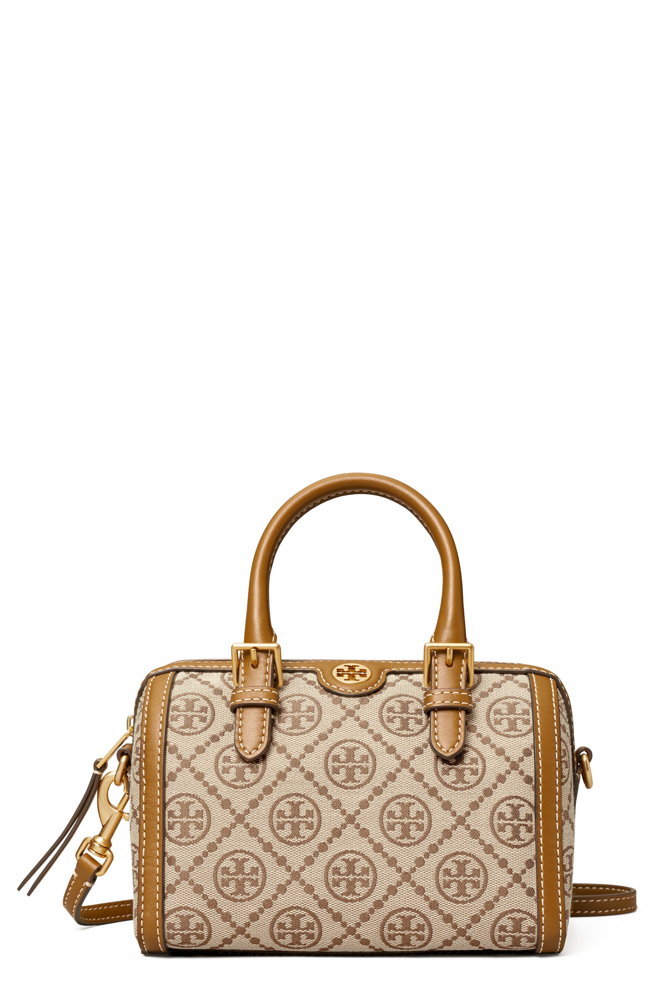 T Monogram Barrel Bag, Main, color, HAZELNUT