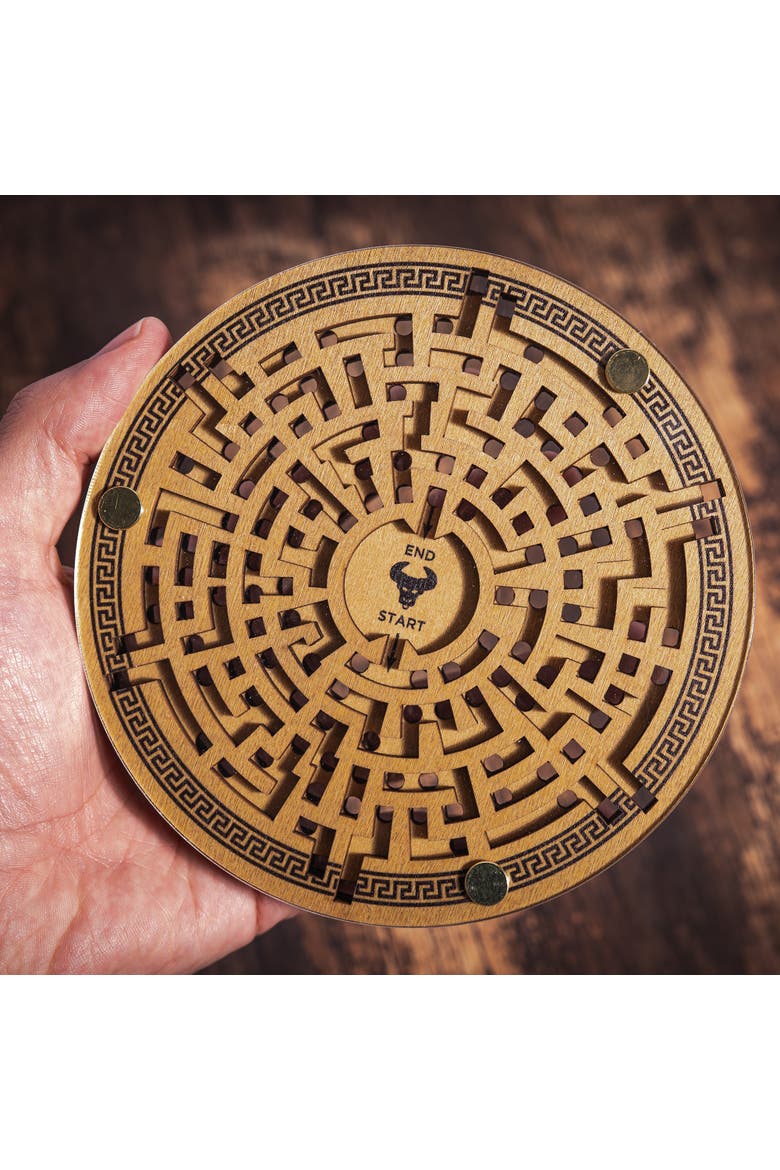 Theseus and The Minotaur 3D Wooden Brainteaser Puzzle, Alternate, color, Multicolored