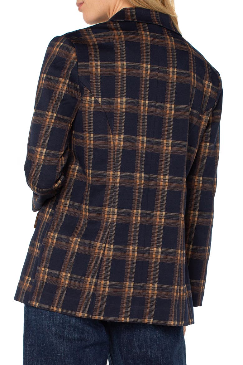 Boyfriend Plaid Blazer, Alternate, color, NAVY/ TOFFEE OVERSIZED PLAID