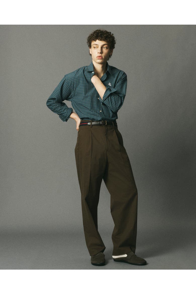 Poplin Button Down Shirt, Alternate, color, Blue Check