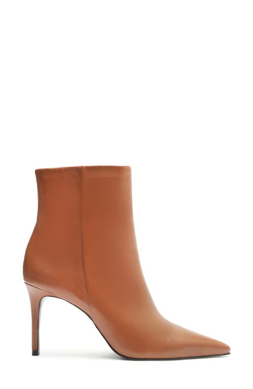 Schutz Mikki Casual Pointed Toe Genuine Calf Hair Bootie In Brown