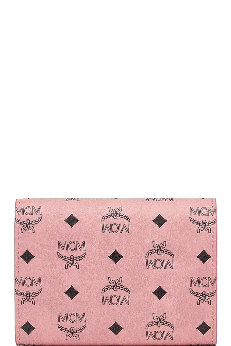 Aren Trifold Wallet in Visetos, Alternate, color, Pink