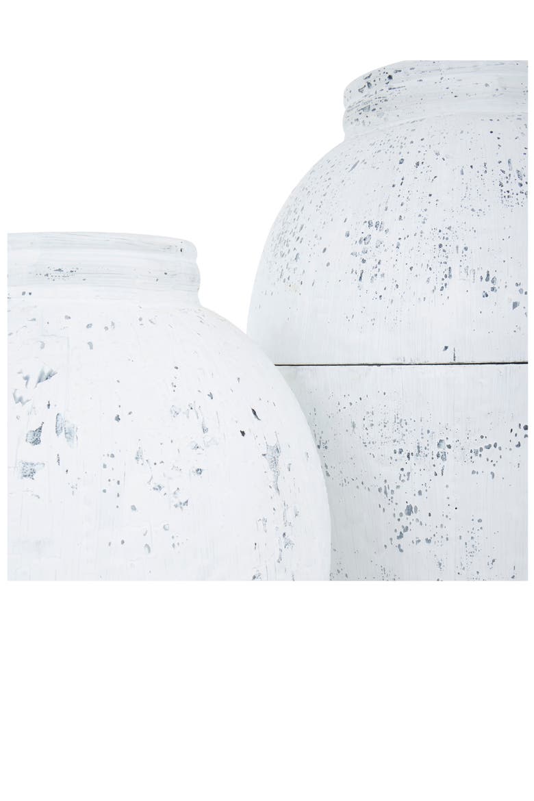 Set of 2 Metal Vases, Alternate, color, WHITE