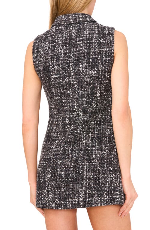 Ted Baker Sleeveless Button Front Tweed Dress In Gray
