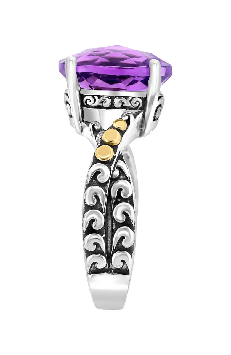 EFFY 18K Yellow Gold & Sterling Silver Amethyst Ring - Size 7, Alternate, color, 