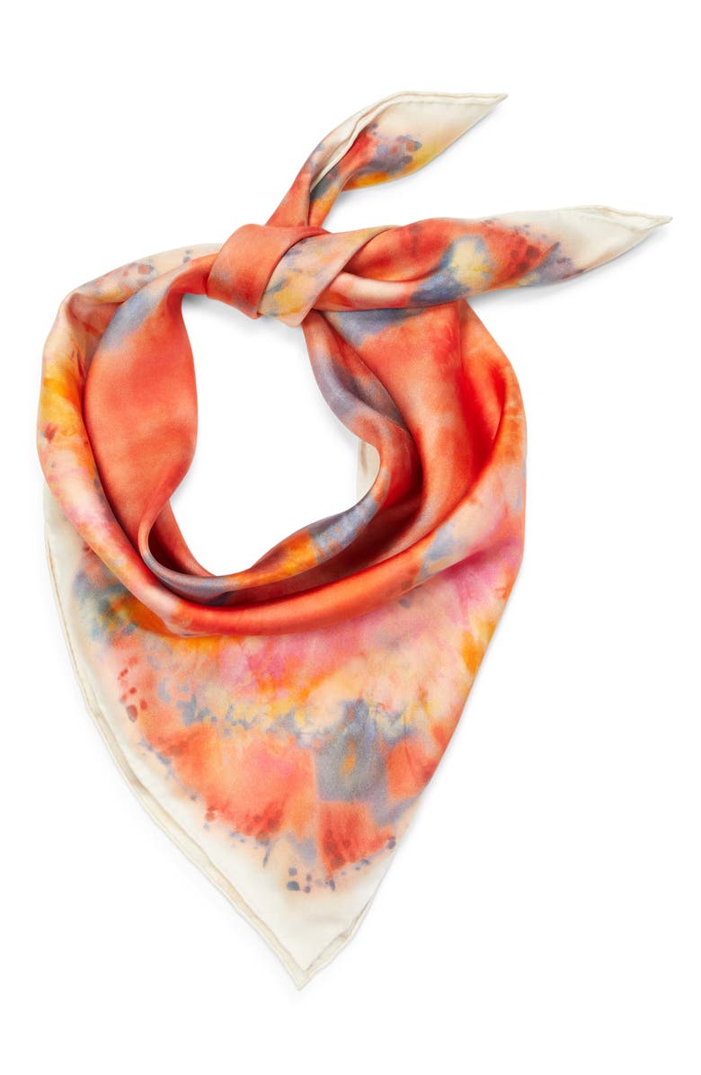 Zimmermann Tie Dye Silk Square Scarf, Alternate, color, Ruby Tie Dye