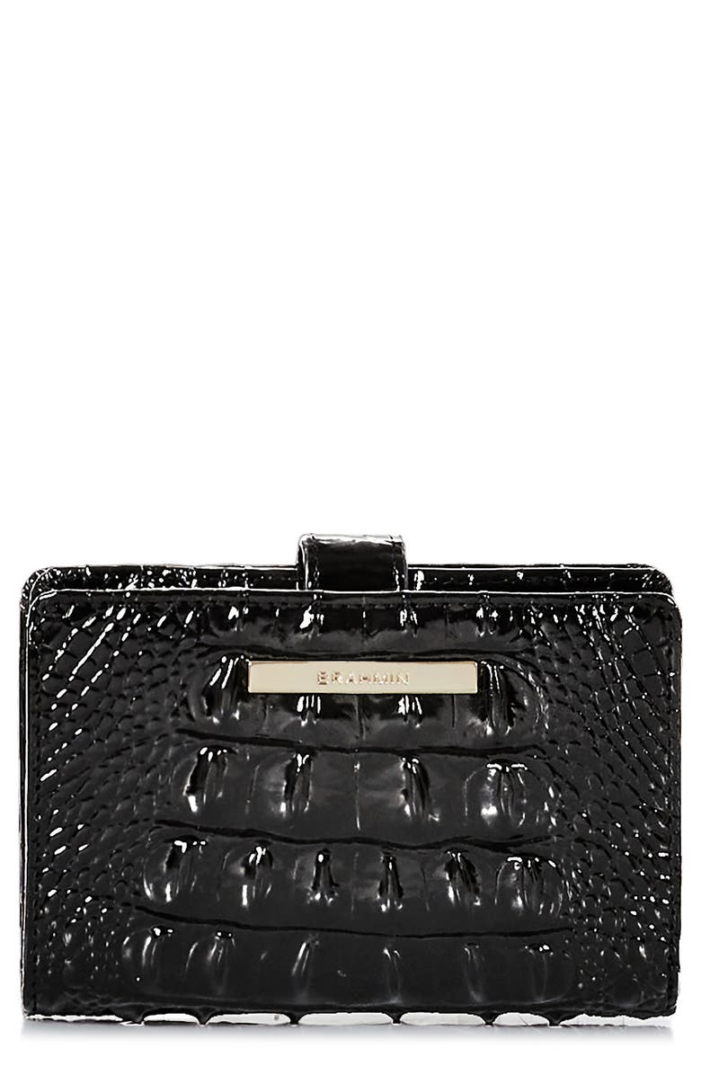 Brahmin Hannah Croc Embossed Leather Wallet, Main, color,