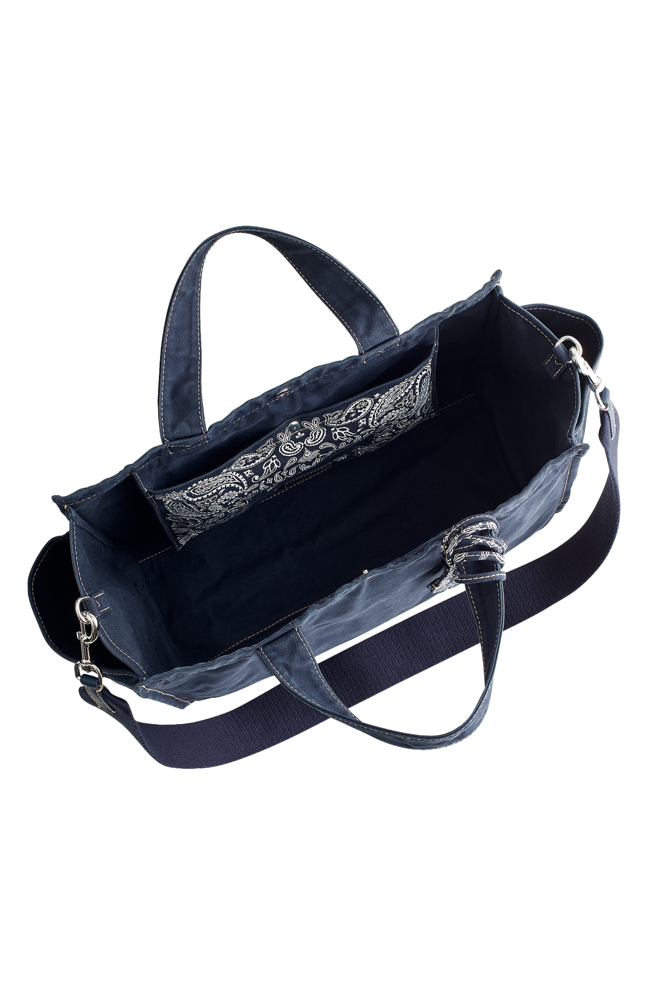Large Washed Canvas Tote, Alternate, color, TRUE MIDNIGHT