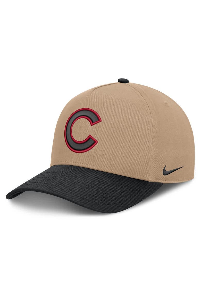 Men's Nike  Khaki/Black Chicago Cubs Rise A-Frame Adjustable Hat, Main, color, Khaki
