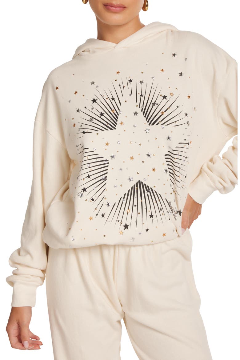 Harmony Stud Starburst Hoodie, Main, color, Ivory