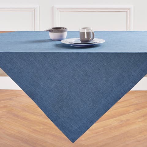 Linen Table Throw 52 x 52 Inch for Dining Table, Holiday and Everyday Table Decor - Athena