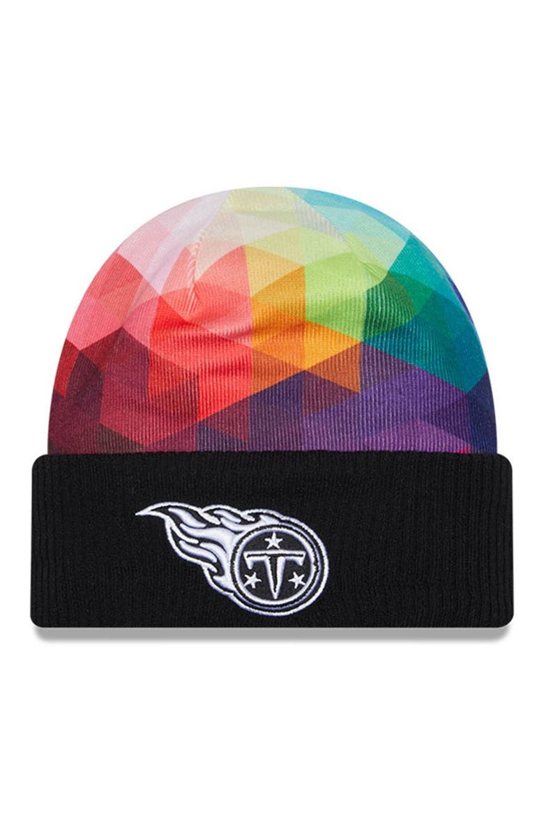 Men's New Era  Black Tennessee Titans 2023 NFL Crucial Catch Cuffed Knit Hat, Main, color, Black