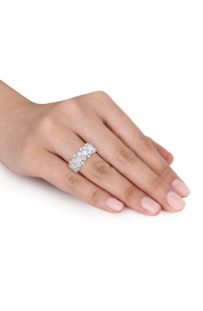 Julianna B. Moissanite Cluster Band Ring Sterling Silver, Alternate, color,