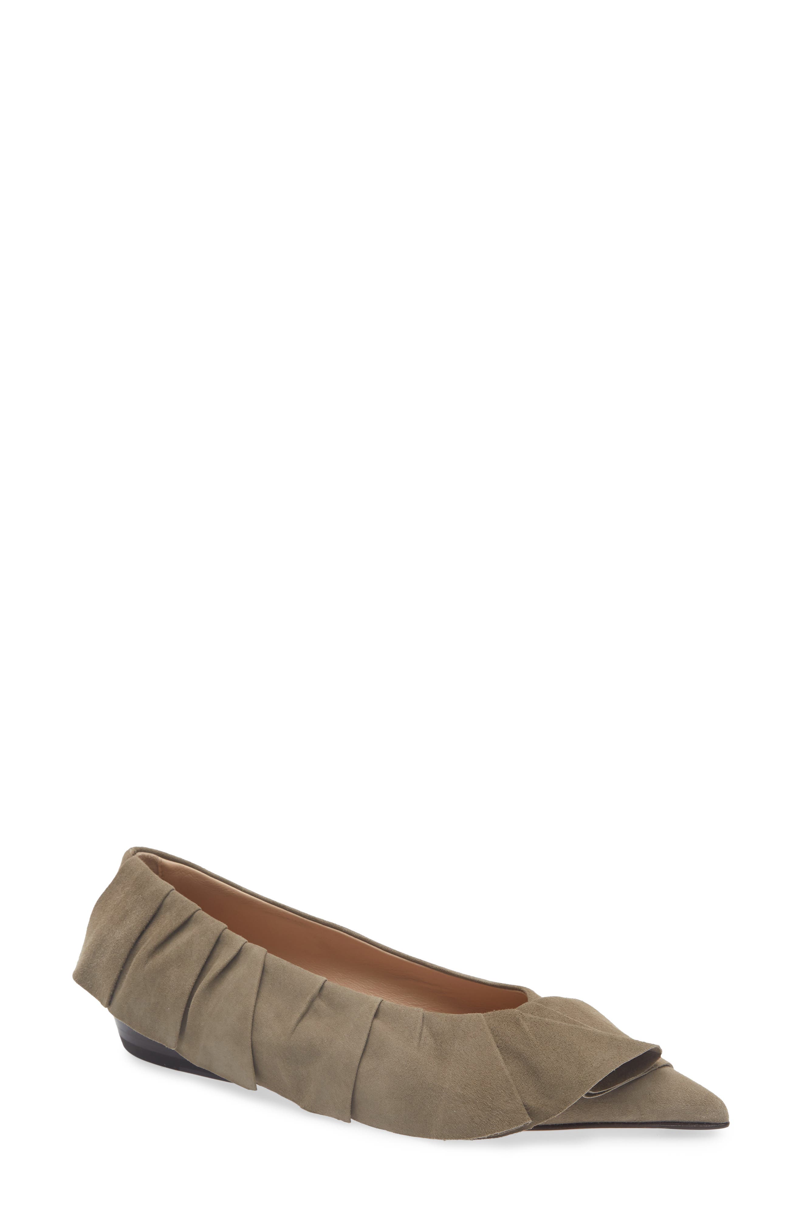 JW Anderson Ruffle Ballet Flat, Main, color, Grey 929
