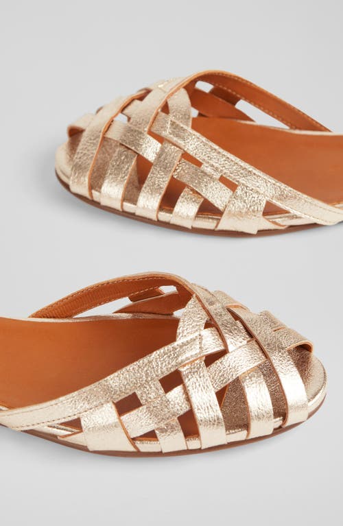 Lk Bennett Bianca Ankle Strap Sandal In Gold