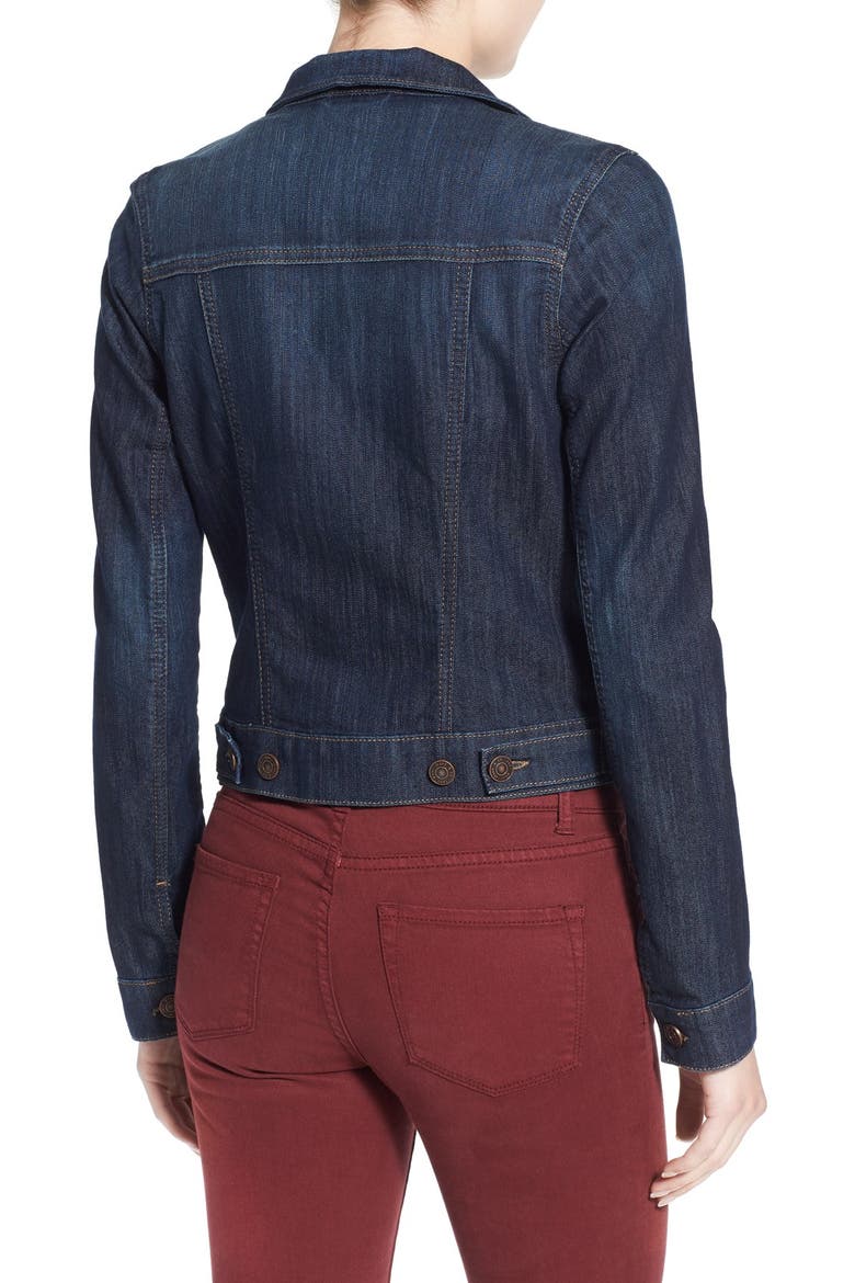 'Samantha' Denim Jacket, Alternate, color, DARK NOLITA