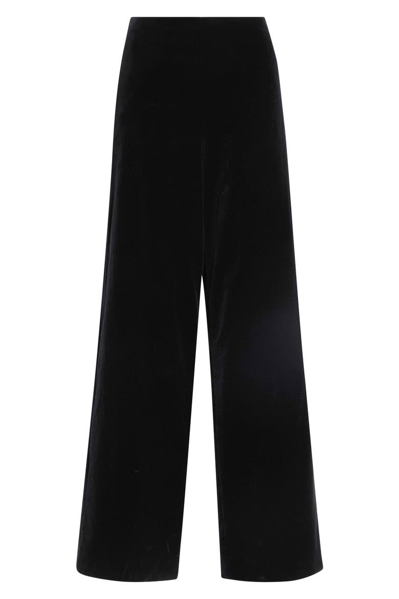 Wide Leg Cotton Velvet Pants, Alternate, color, BLACK