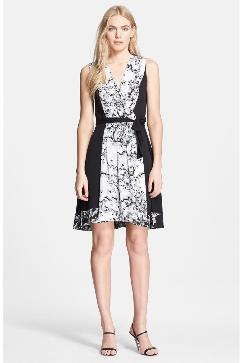 'Kylie' Stretch Silk Wrap Dress, Main, color, MULTI