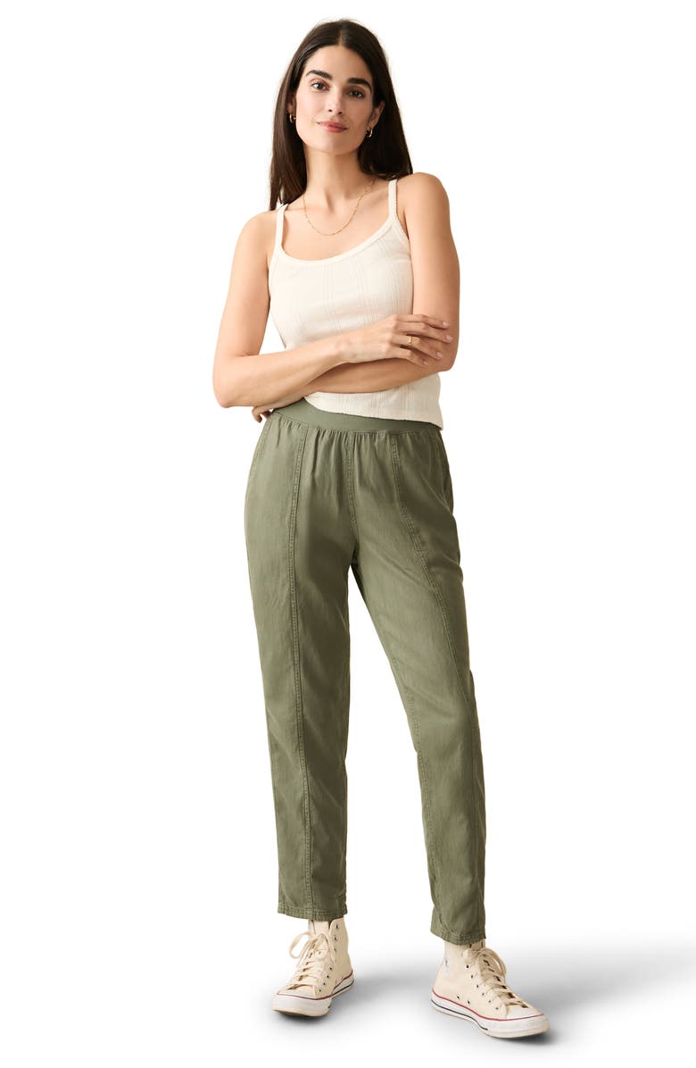 Faherty Arlie Pull-On Tapered Leg Pants, Alternate, color, Thyme
