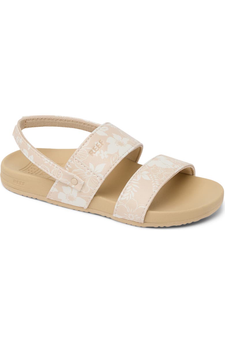 Reef Kids' Little Cushion Vista Slingback Sandal, Main, color, White Floral/ Tan