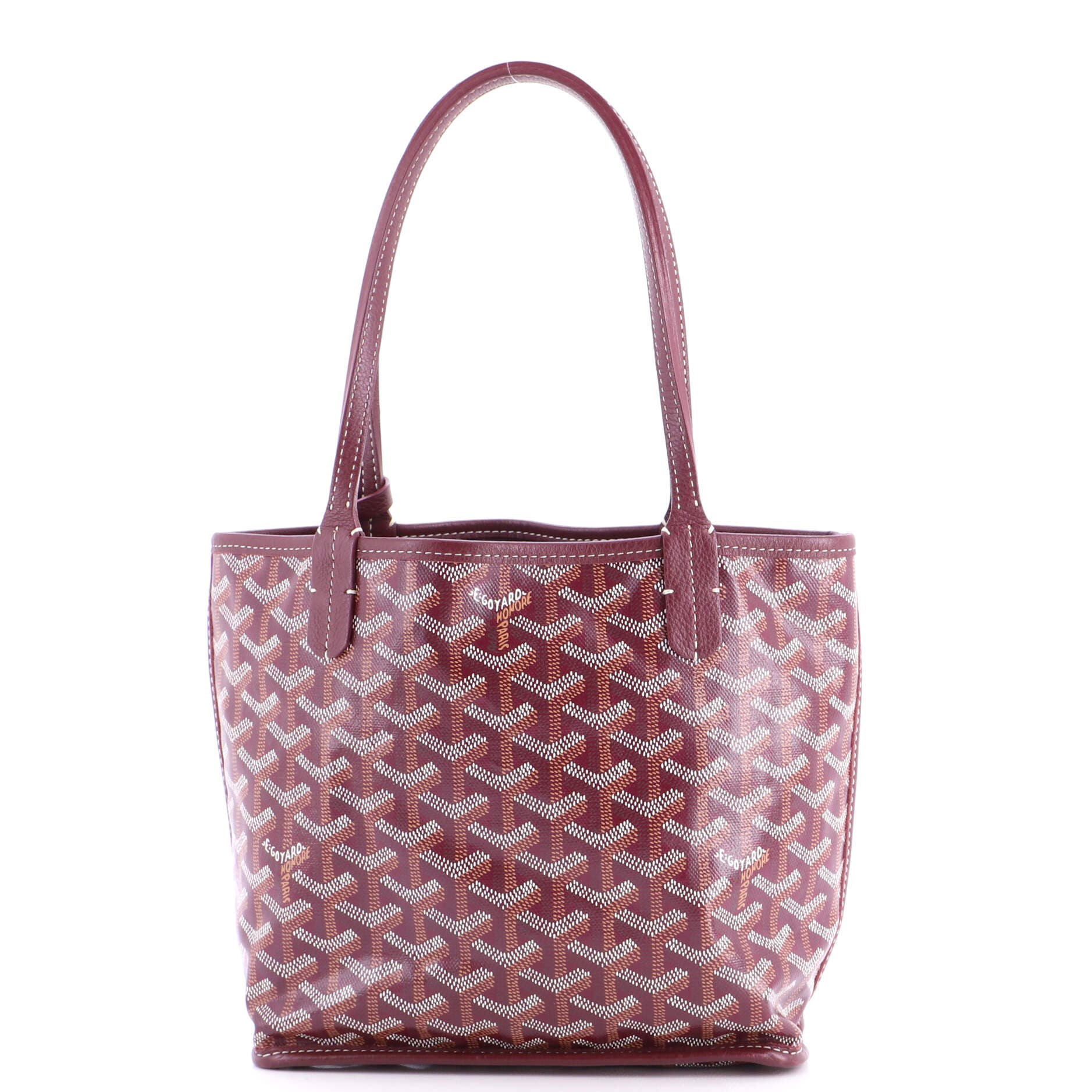 Pre-Owned Goyard Anjou Reversible Tote Coated Canvas Mini, Alternate, color, Red