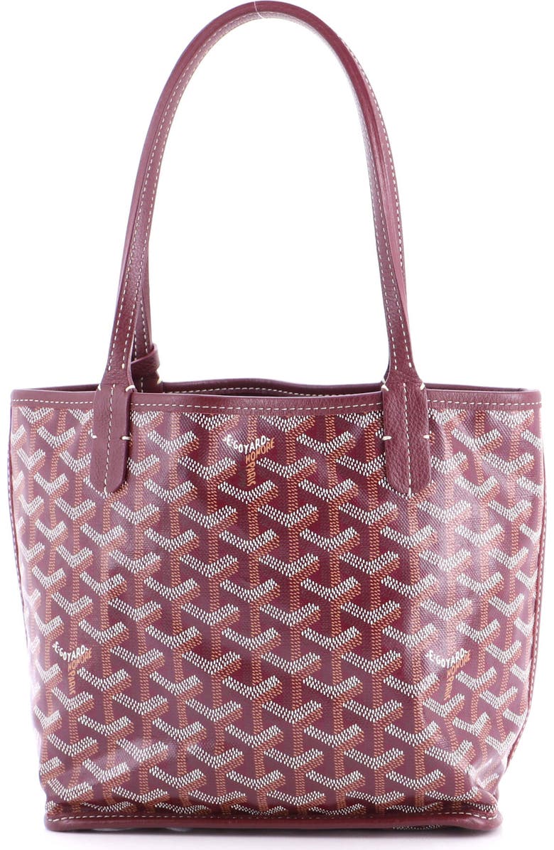 Pre-Owned Goyard Anjou Reversible Tote Coated Canvas Mini, Alternate, color, Red