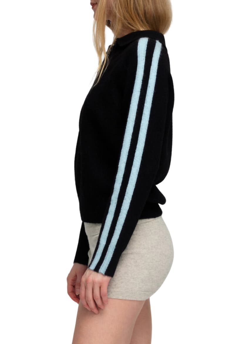 Raglan Striped Knit Polo, Alternate, color, ESPRESSO AND PWDR BLUE