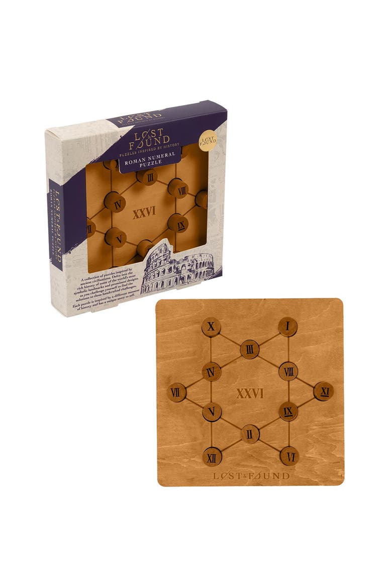 Roman Numeral 3D Wooden Brainteaser Puzzle, Alternate, color, Multicolored