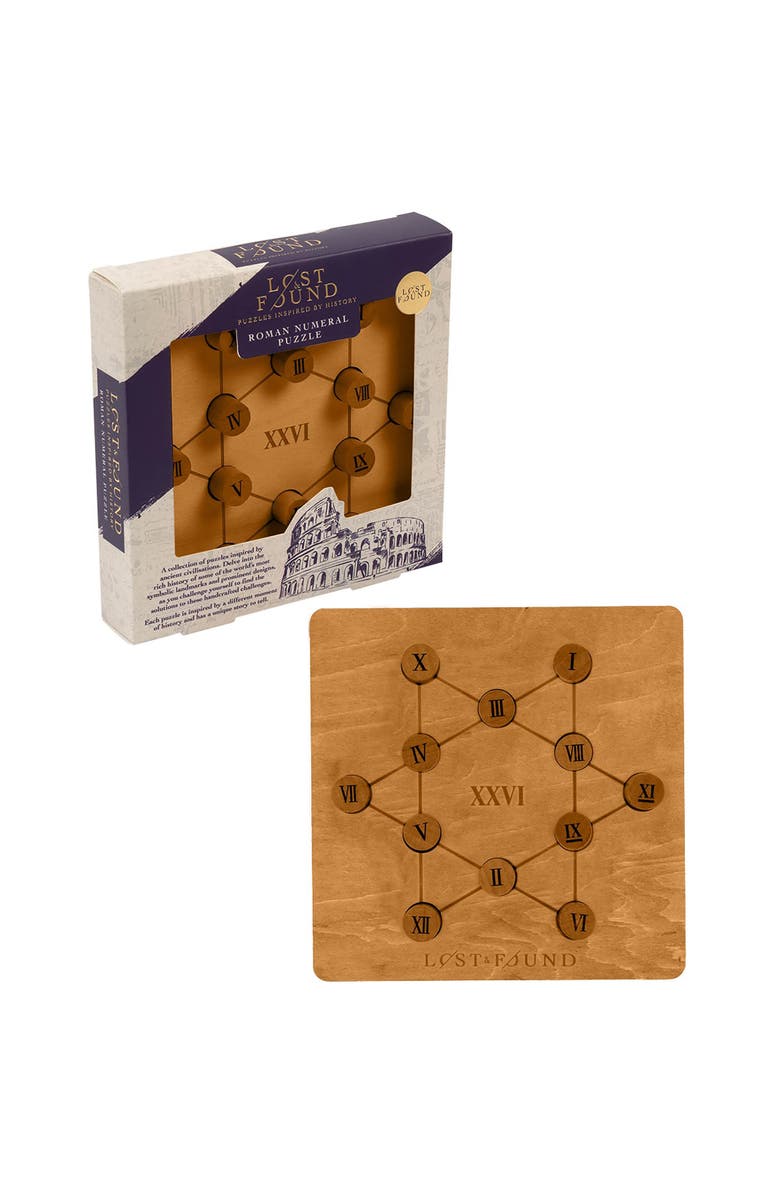 Professor Puzzle Roman Numeral 3D Wooden Brainteaser Puzzle, Alternate, color, Multicolored