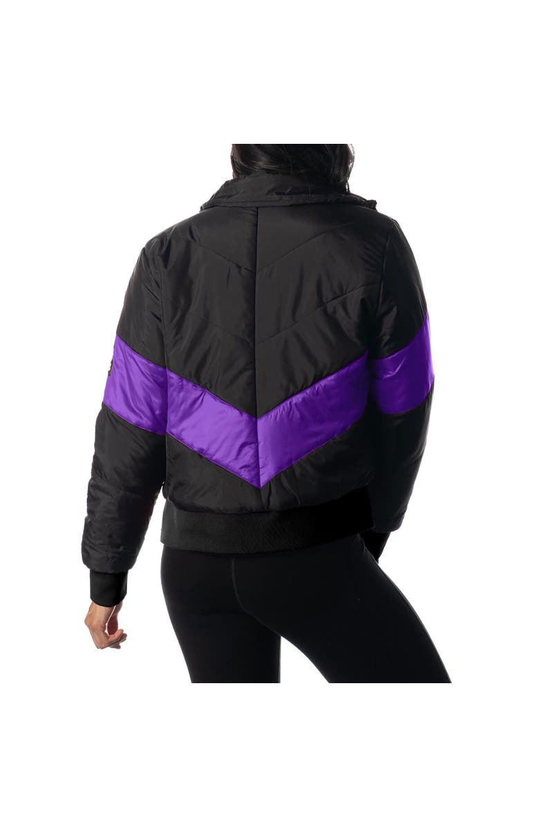 THE WILD COLLECTIVE Women's The Wild Collective Black Minnesota Vikings Puffer Full-Zip Hoodie, Alternate, color,