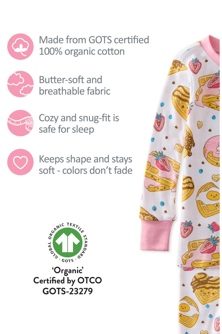 Kids' Zen Fitted Organic Cotton Two-Piece Pajamas, Alternate, color, WAFFLING ON