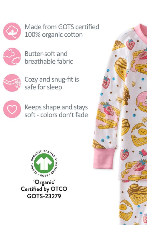 Butterblu Kids' Zen Fitted Organic Cotton Two-piece Pajamas In Pink